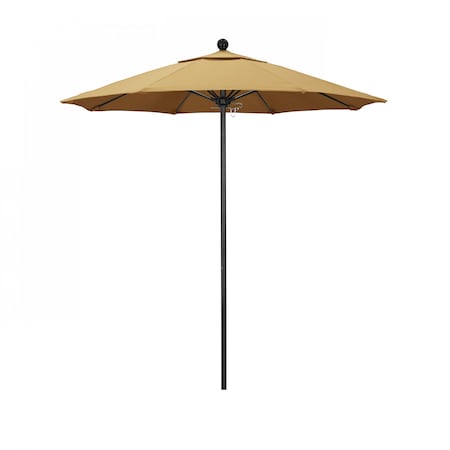 California Umbrella 7.5' Black Aluminum Market Patio Umbrella, Sunbrella Wheat 194061334362